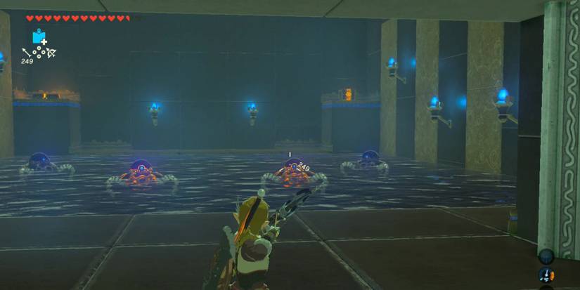 Link battling Shrine Guardians during the Steady Thy Heart Shrine puzzle