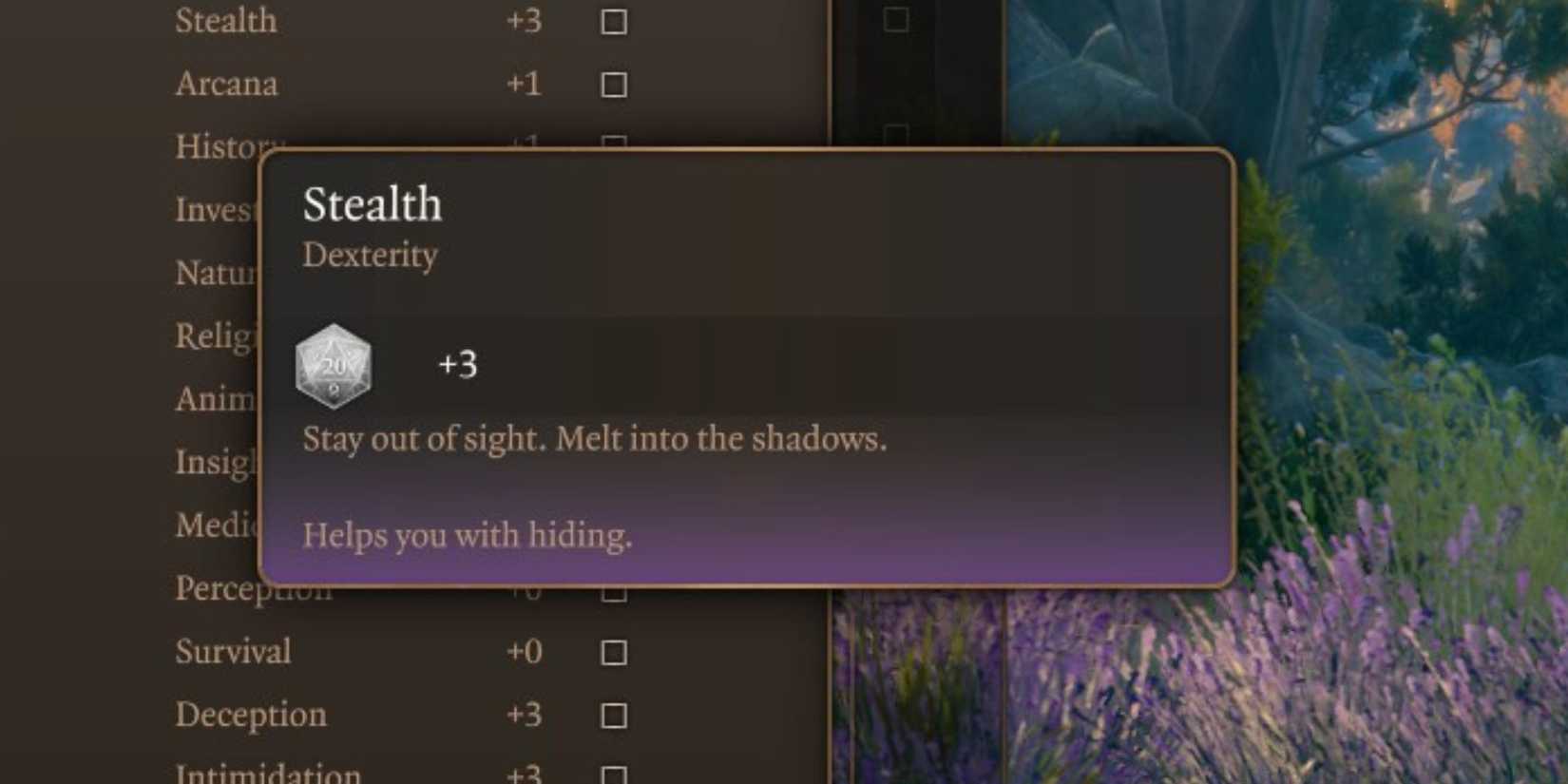 The Stealth skill in Baldur's Gate 3
