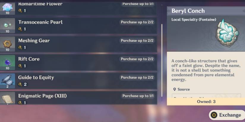 strange Part shop xana Genshin Impact