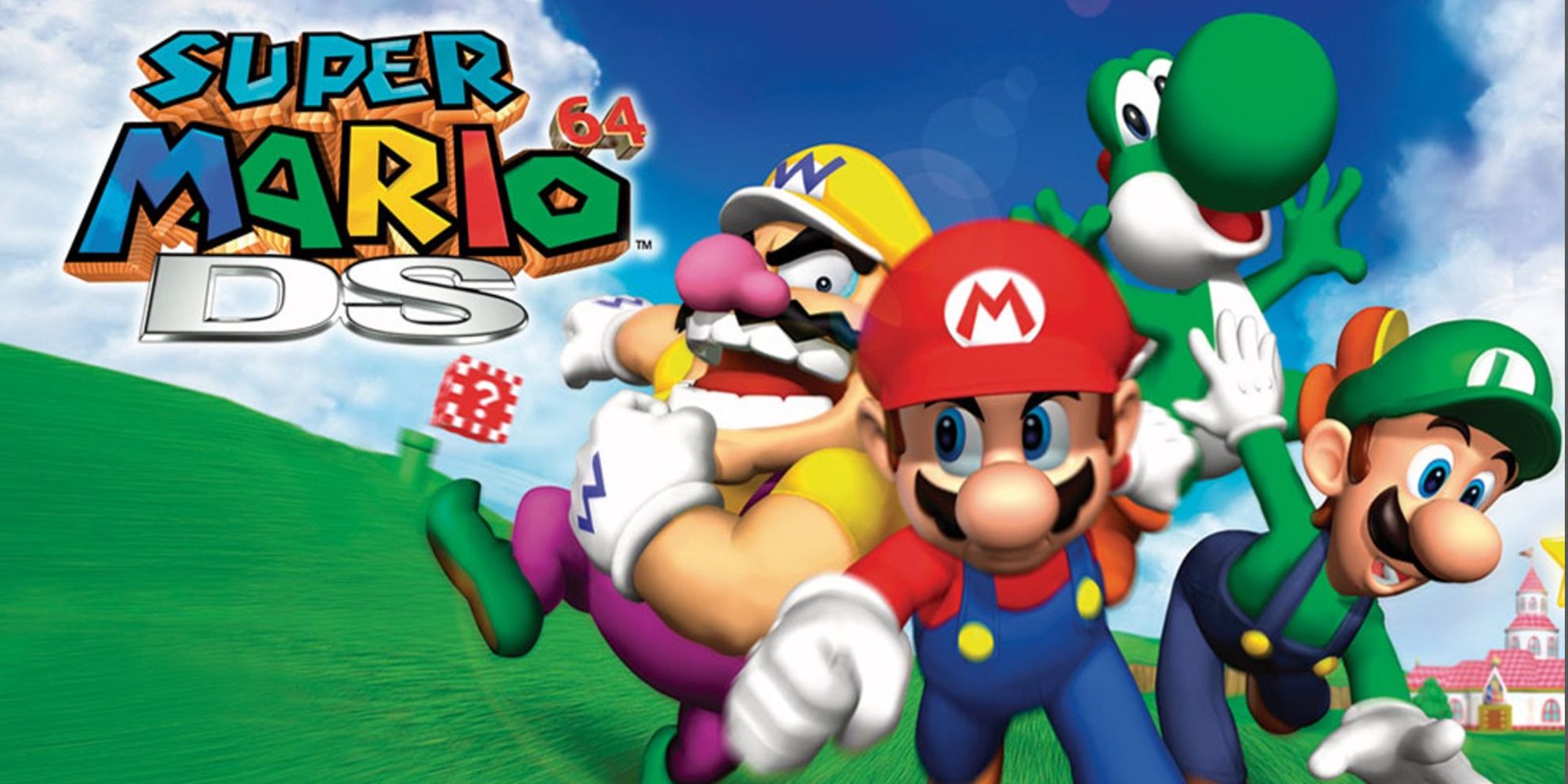 Super Mario 64 DS (2004) Wario is in the cover with Mario Luigi and Yoshi
