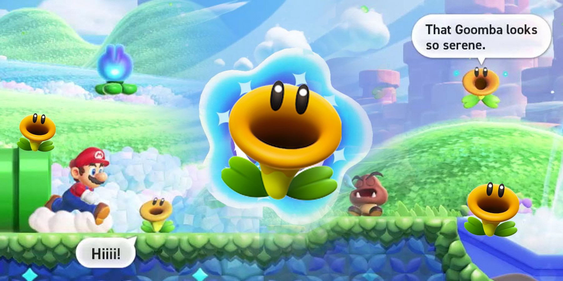 Super Mario Bros Wonder Talking Flowers