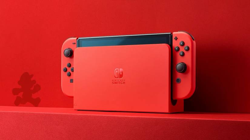 switch oled mario red edition console
