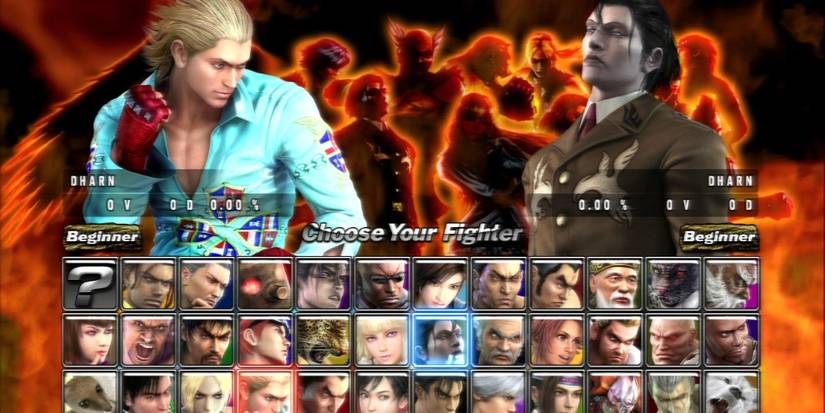 The character selection screen in Tekken 5 