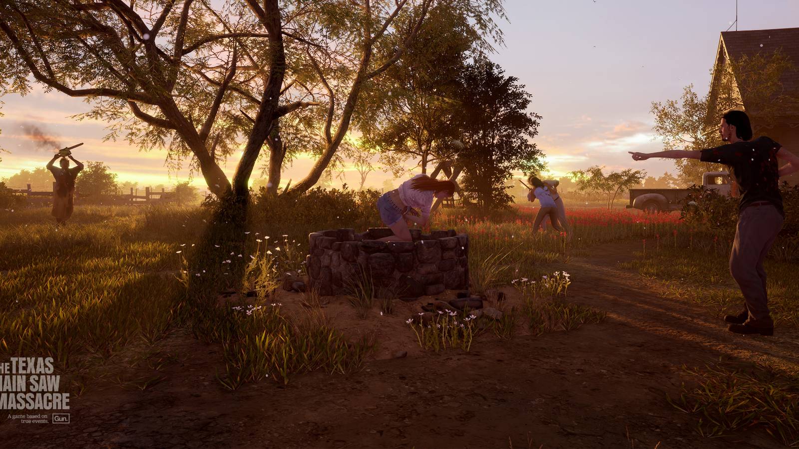 Killers and Victims in a scene from The Texas Chainsaw Massacre