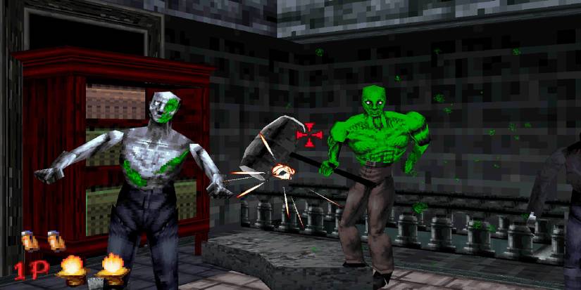 The House Of The Dead Head Up Display Green Zombie and reticle