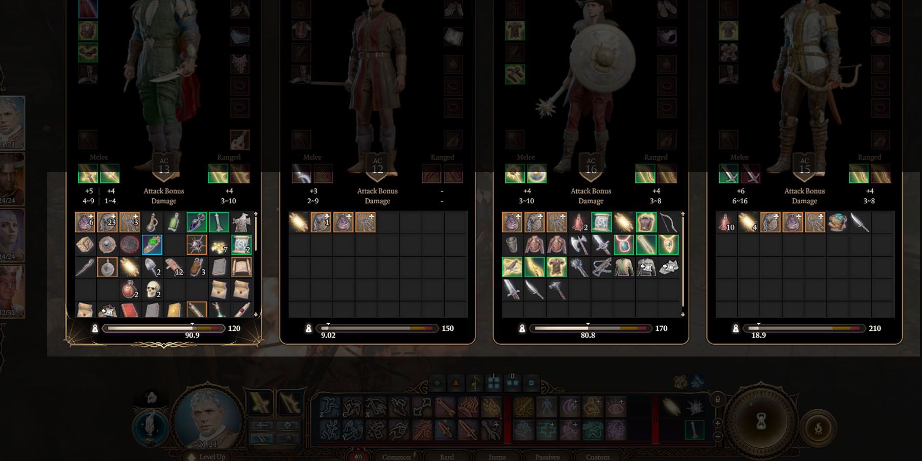 The Inventory of all party members in Baldurs Gate 3