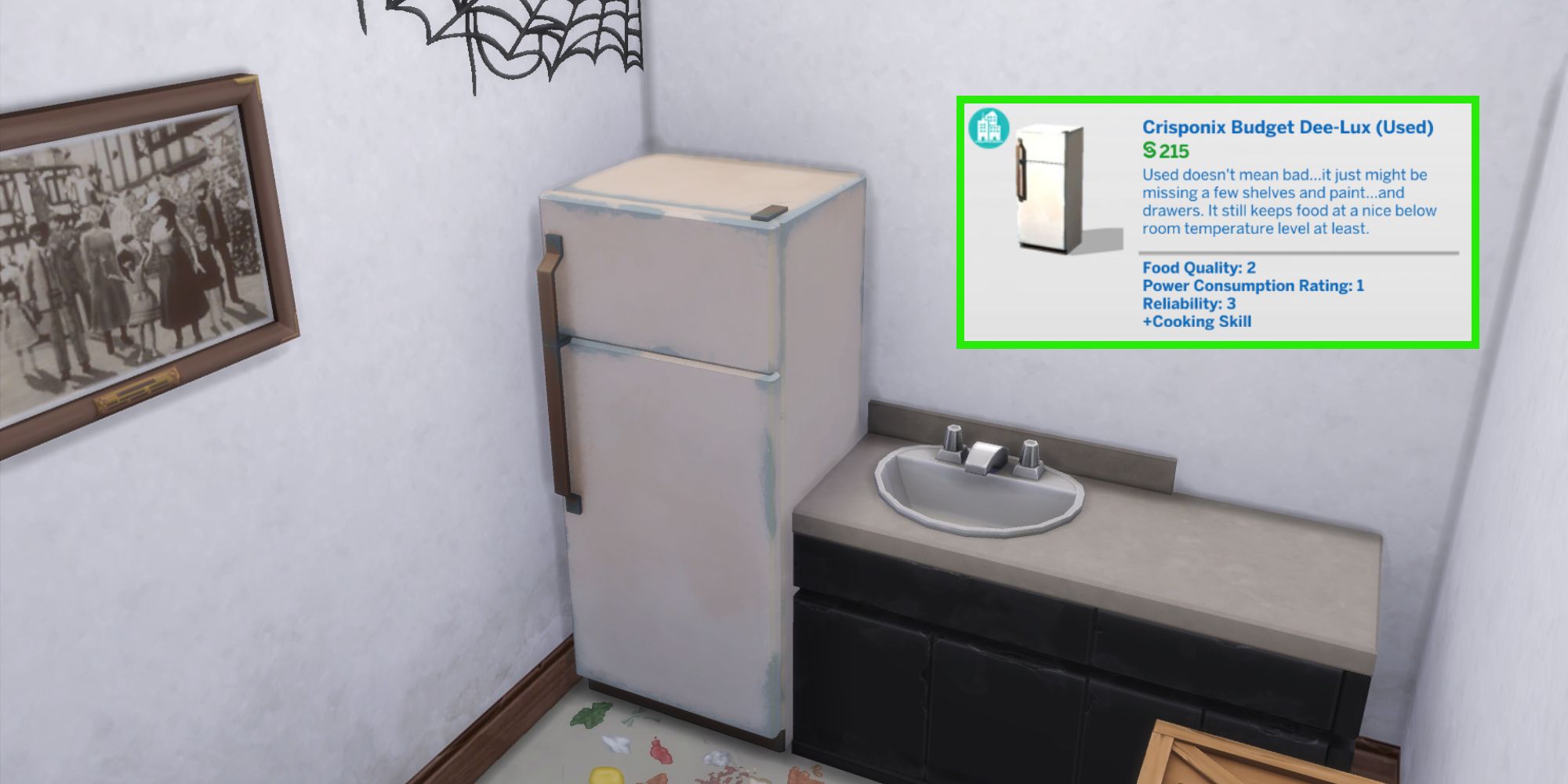 The Crisponix Budget Dee-Lux Used fridge is one of the cheapest items in the game