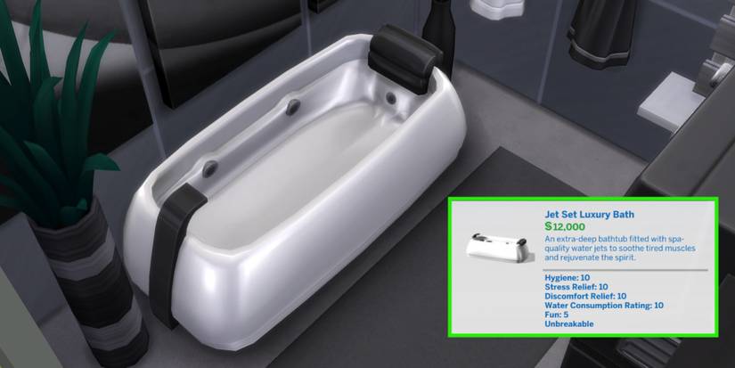 The Jet Set Luxury Bath is the most expensive bathroom item in the game