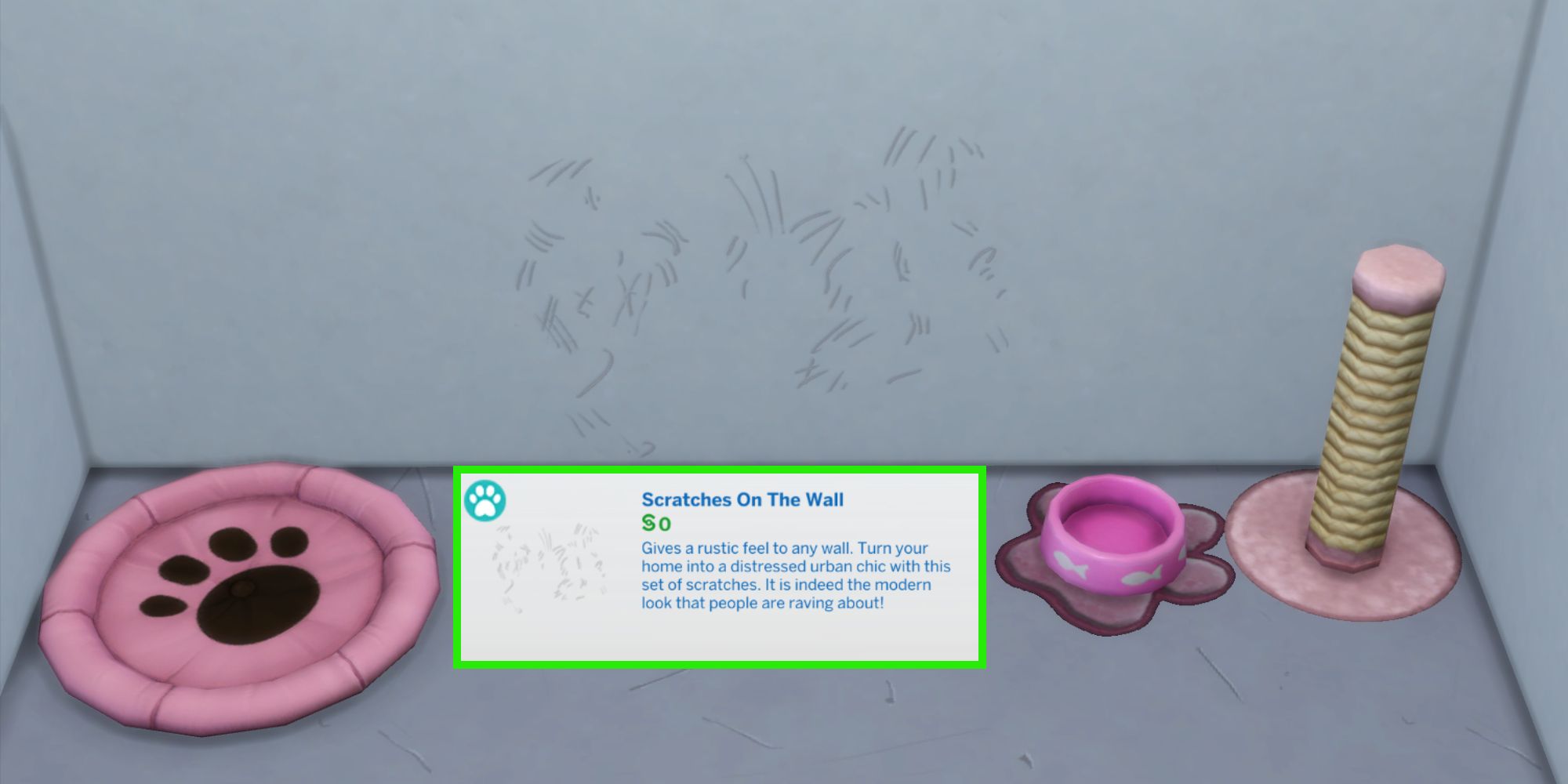 The Scratches On The Wall "poster" is FREE in The Sims 4