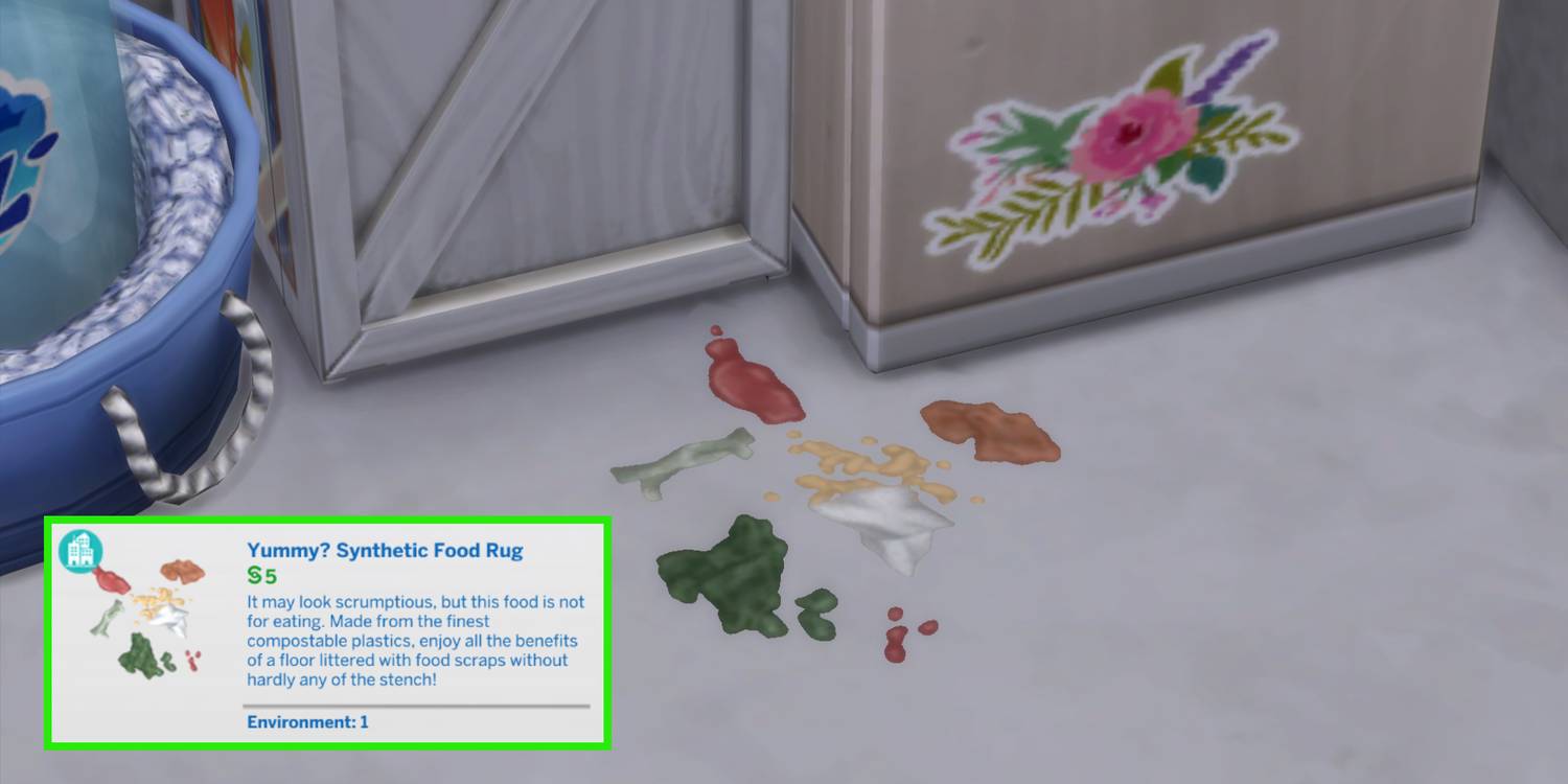 The Yummy? Synthetic Food Rug is the cheapest clutter item in the game