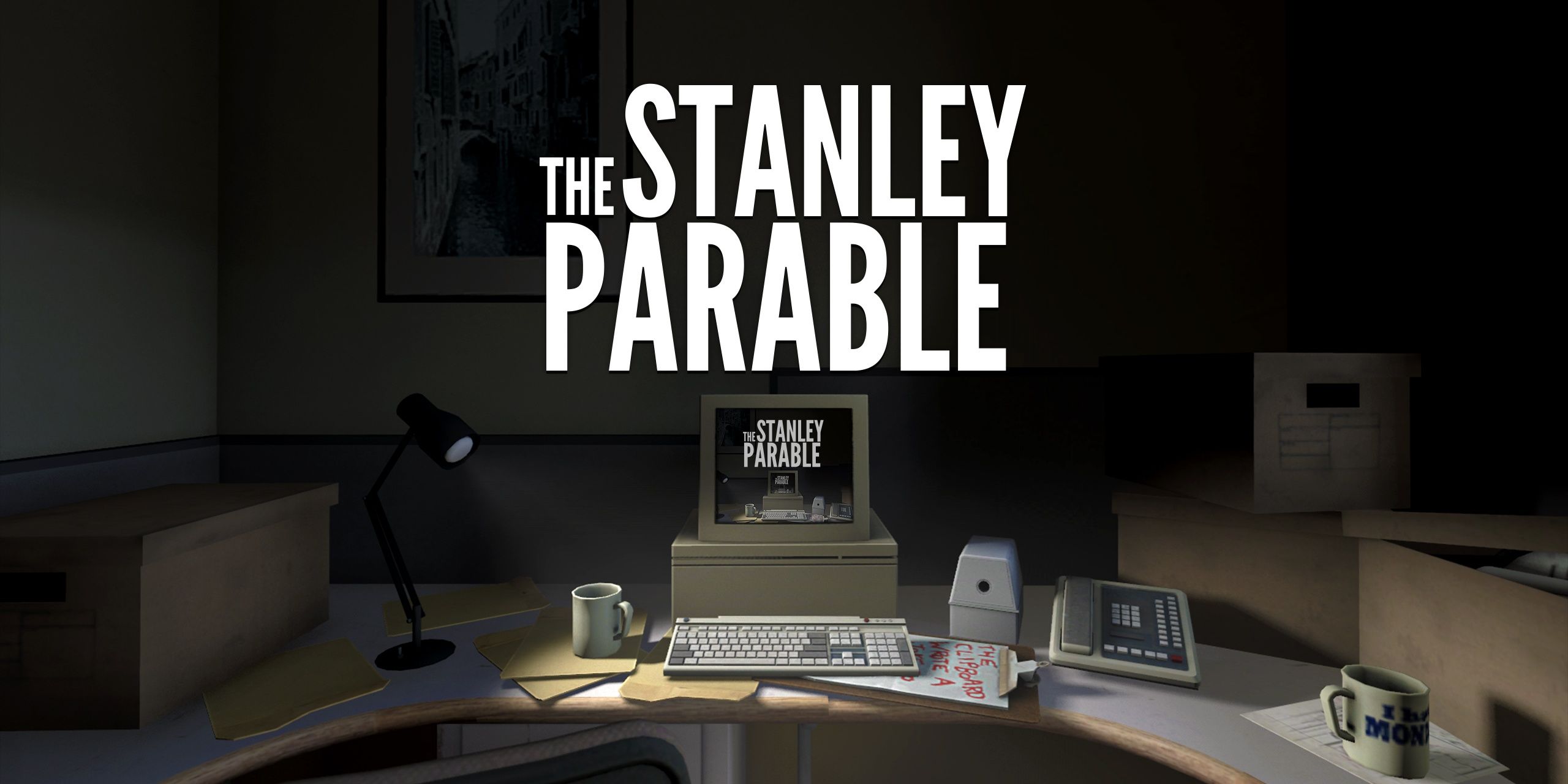 Computadora con La parábola de Stanley.