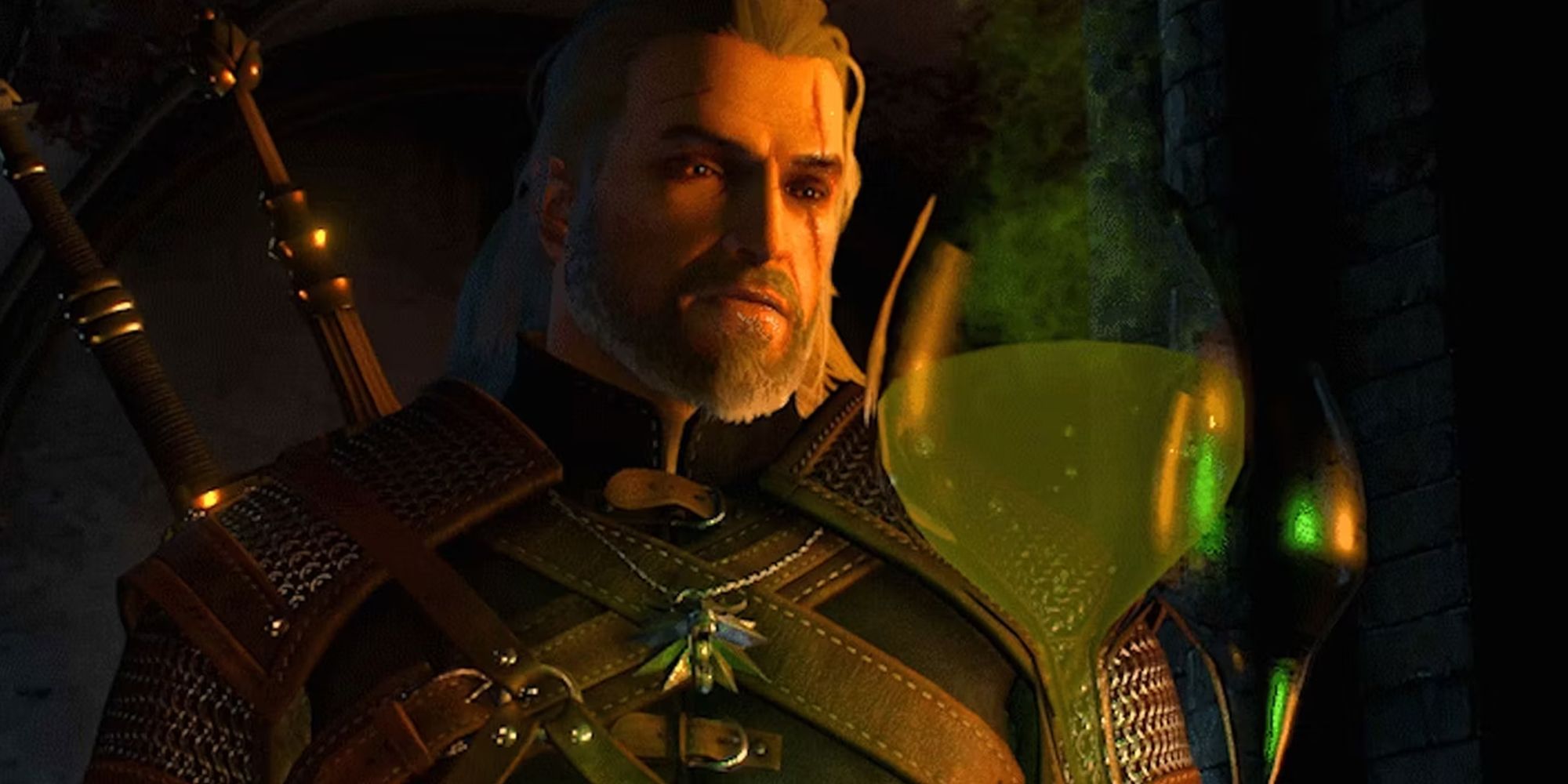 The Witcher 3 - Geralt Looking At A Decoction