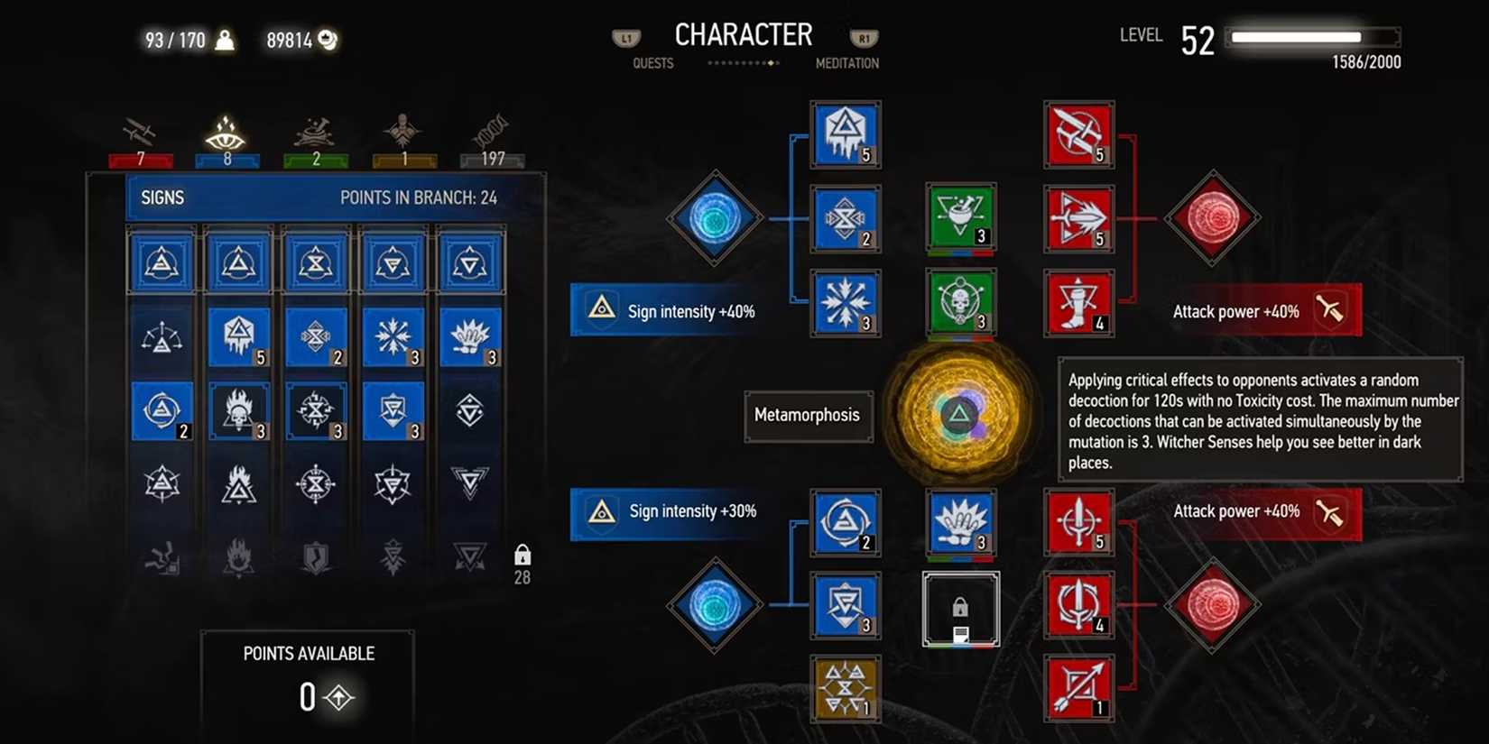 The Witcher 3 - Looking At A Build For Geralt In-Game