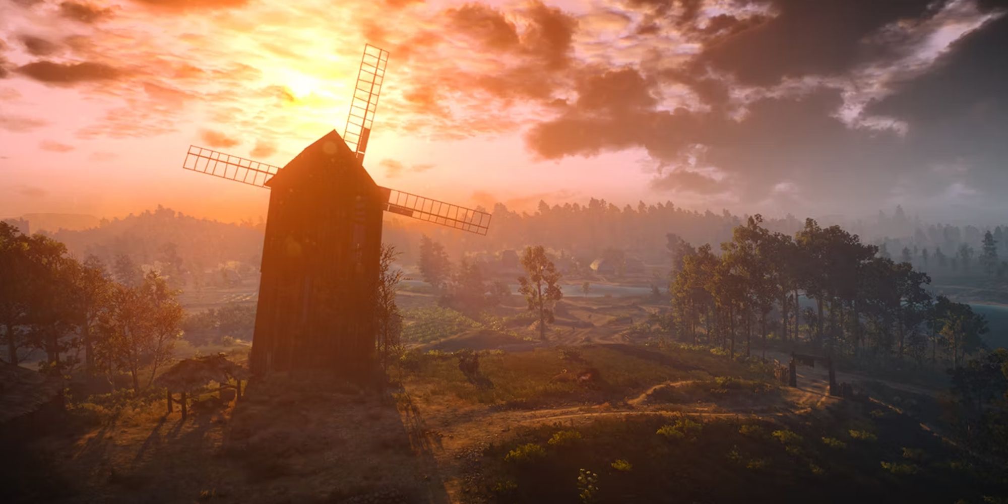 The Witcher 3 - White Orcharge Windmill From A Distance