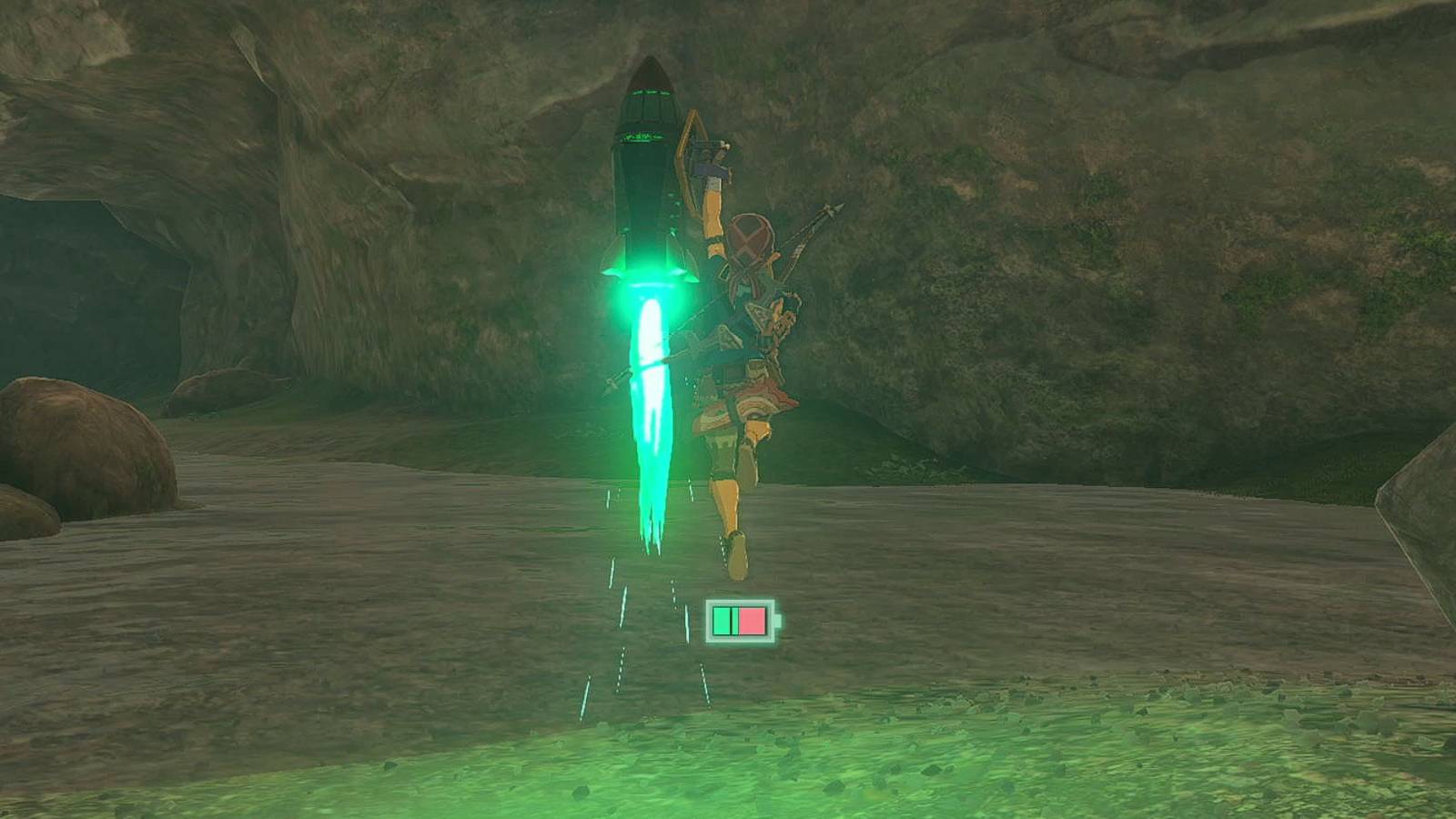 Rocket shield ascension in Tears of the Kingdom.