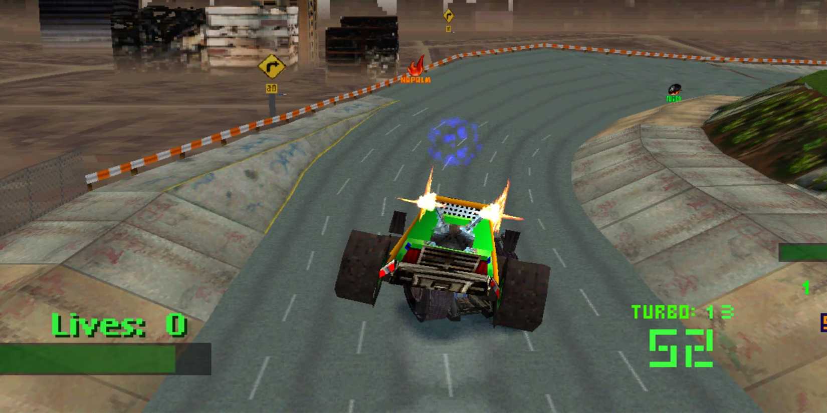A car racing in Twisted Metal 2
