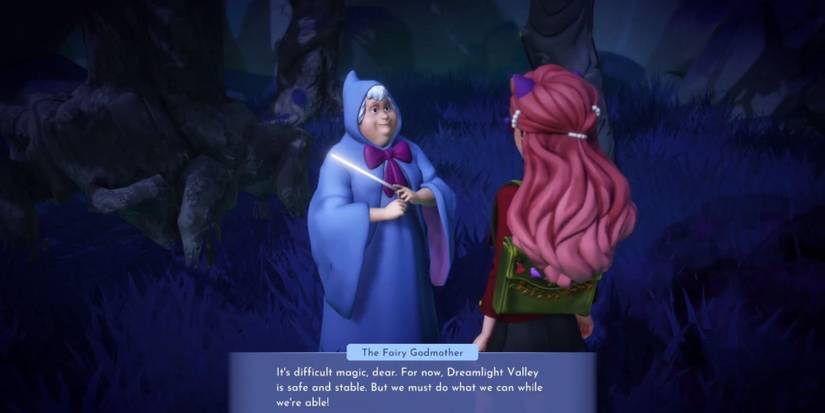 speaking to fairy godmother disney dreamlight valley