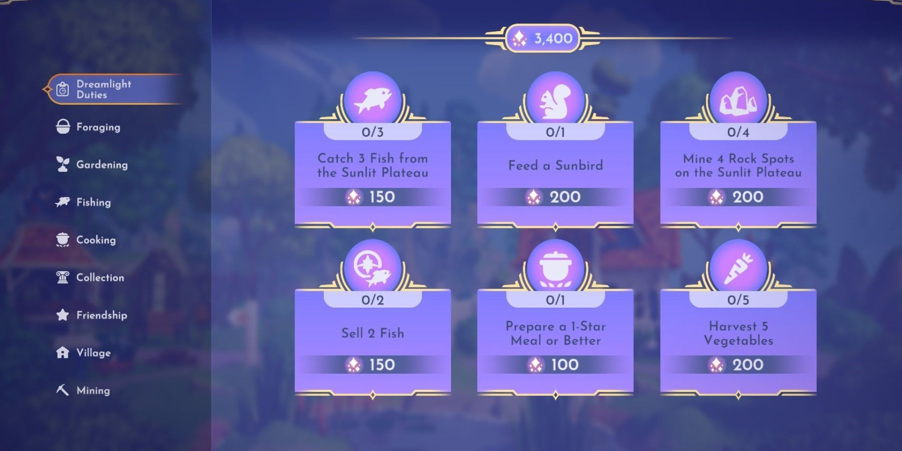 dreamlight menu dreamlight valley