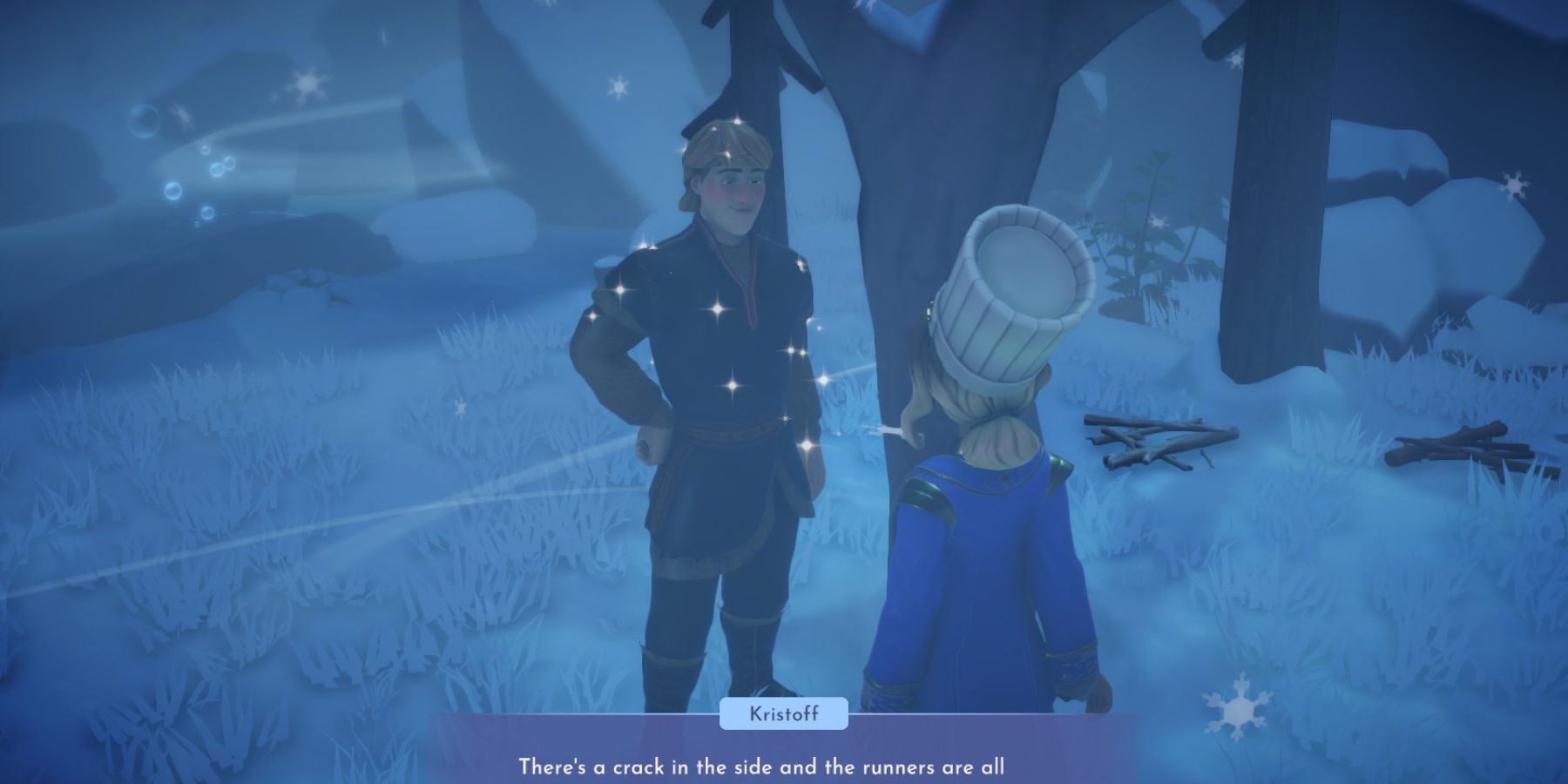 talking to kristoff a broken sled quest