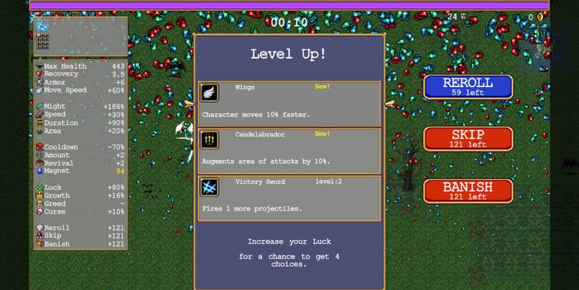 Vampire Survivors Candelabrador Passive