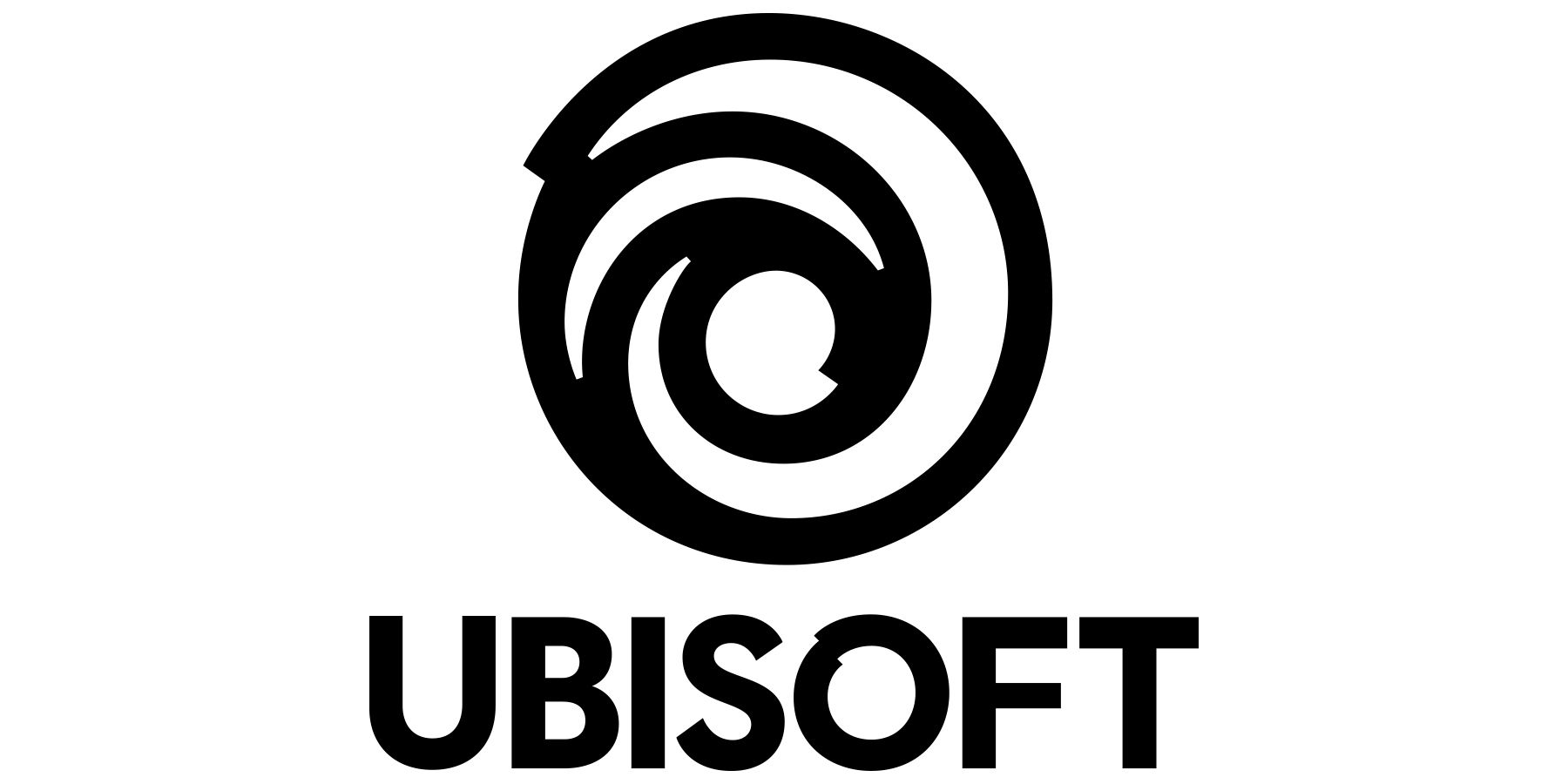 vertical Ubisoft logo on white background