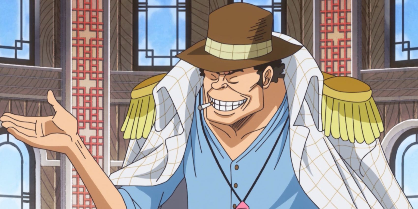 vice admiral chaton grinning from one piece