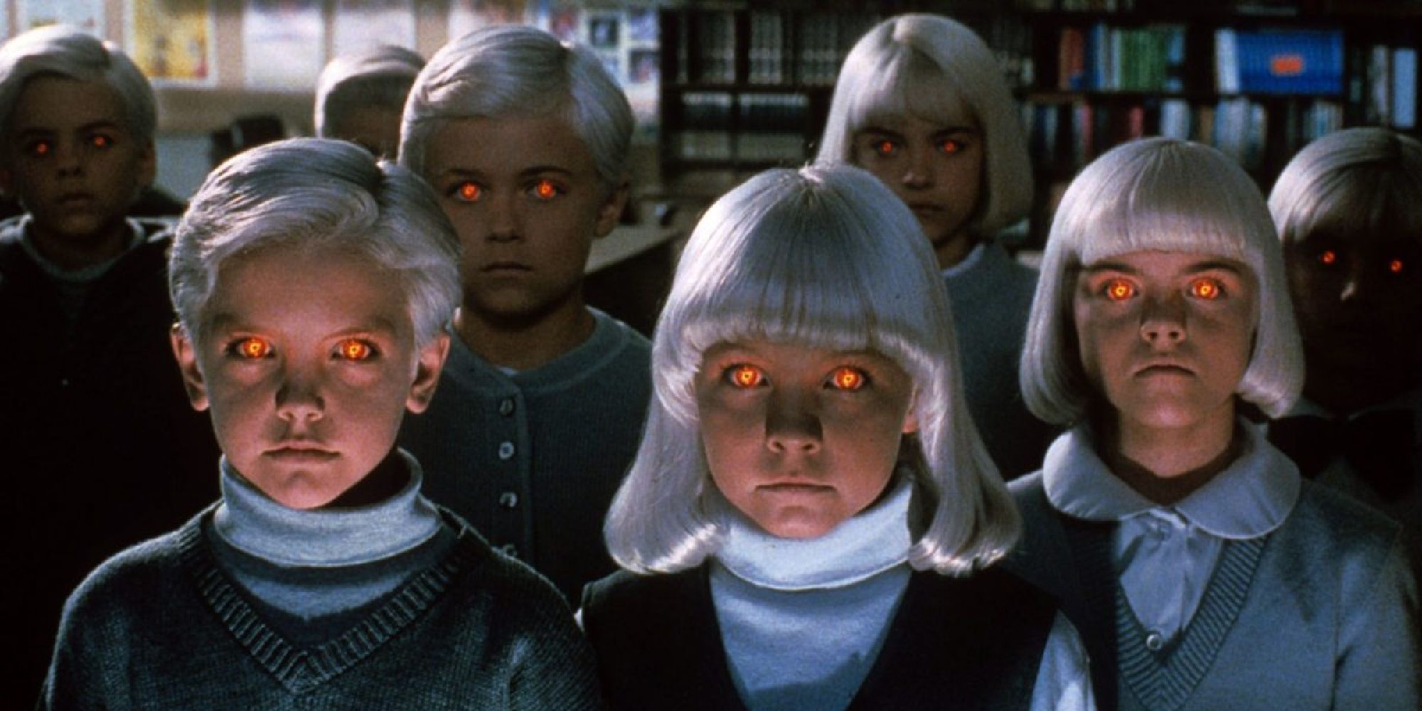 The evil village children with glowing eyes.