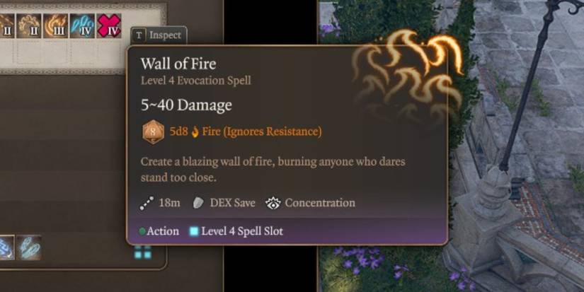 The Wall of Fire spell in Baldur's Gate 3