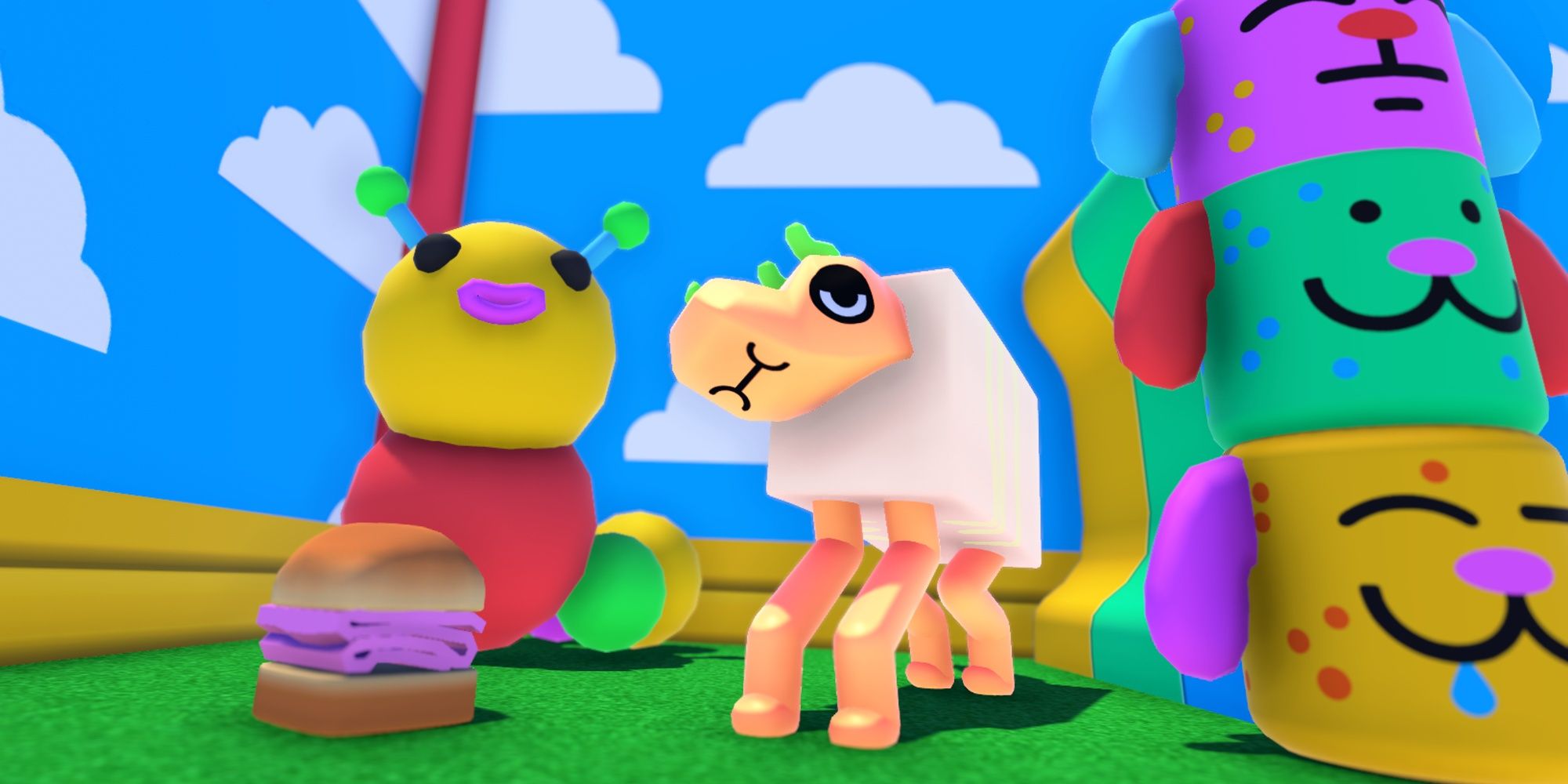 Wobbledogs pet pet character in cartoony environment with totem pole