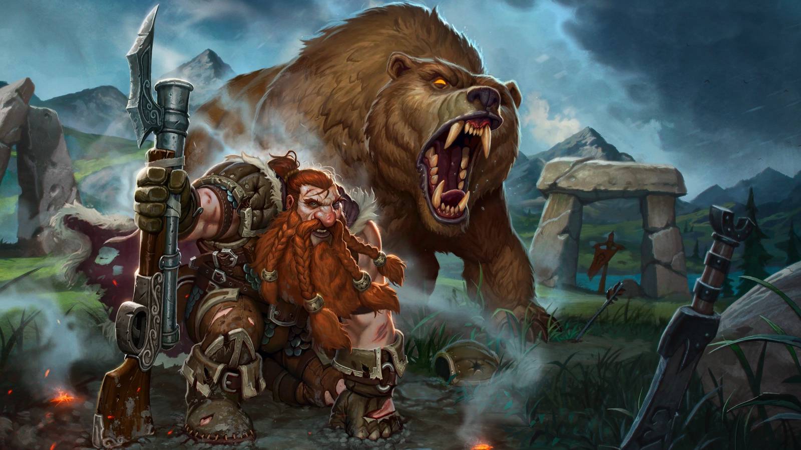 wow hc classic one life key art dwarf bear