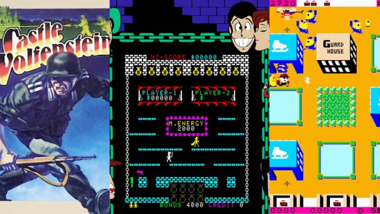 Images of three stealth games out together in a split image.