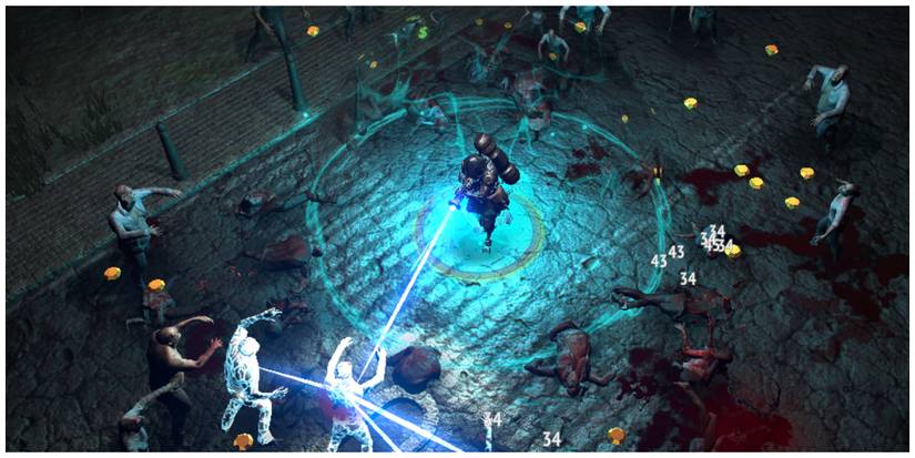 Yet Another Zombie Survivors, Engineer's Electric Turret & Tesla Beam Gameplay