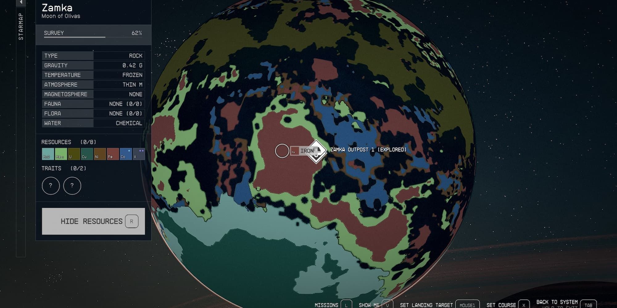 Scanning a planet in Starfield