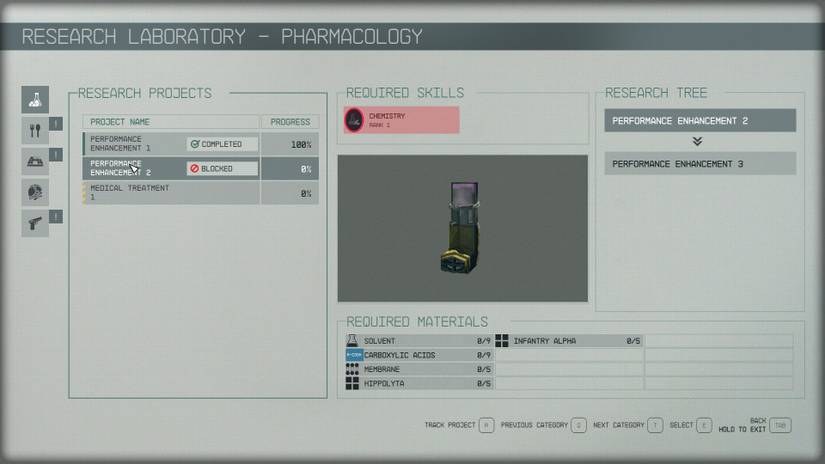 Early pharmacology projects in Starfield