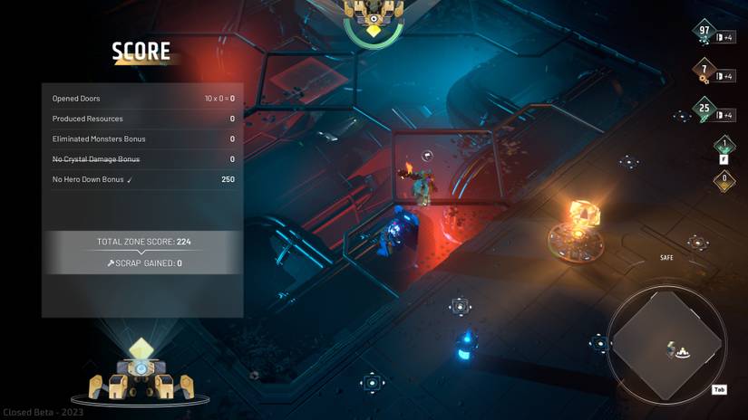 Score screen in Endless Dungeon's CBT