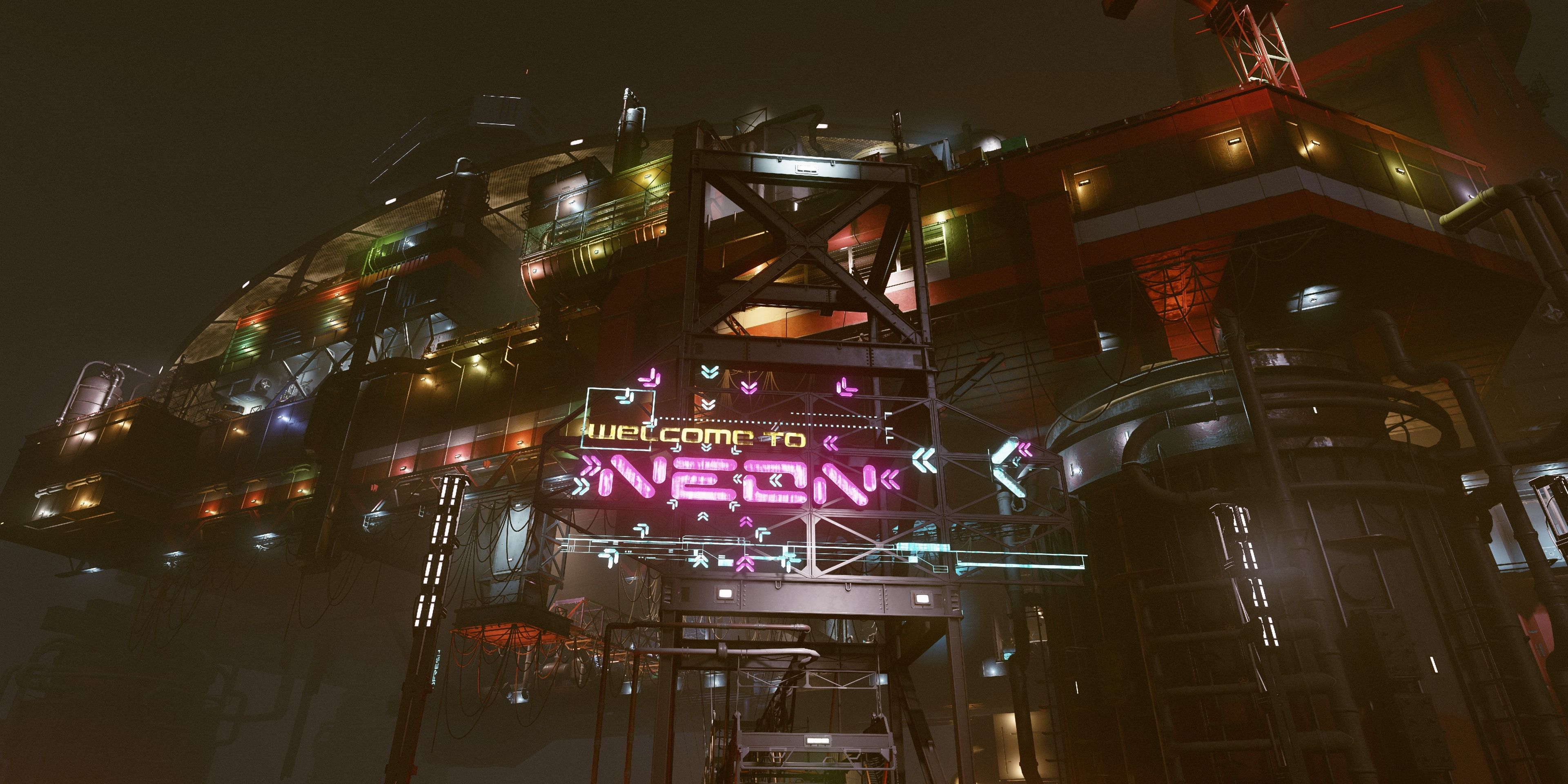 Neon City Map Starfield