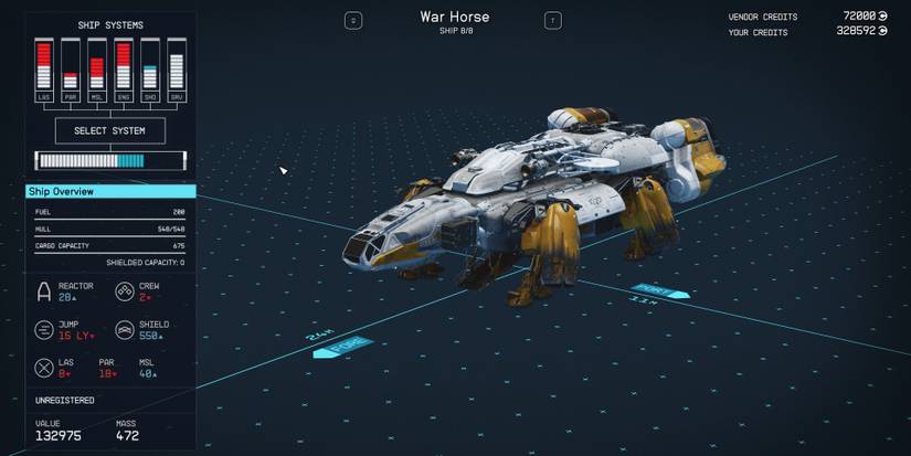war horse starfield ship