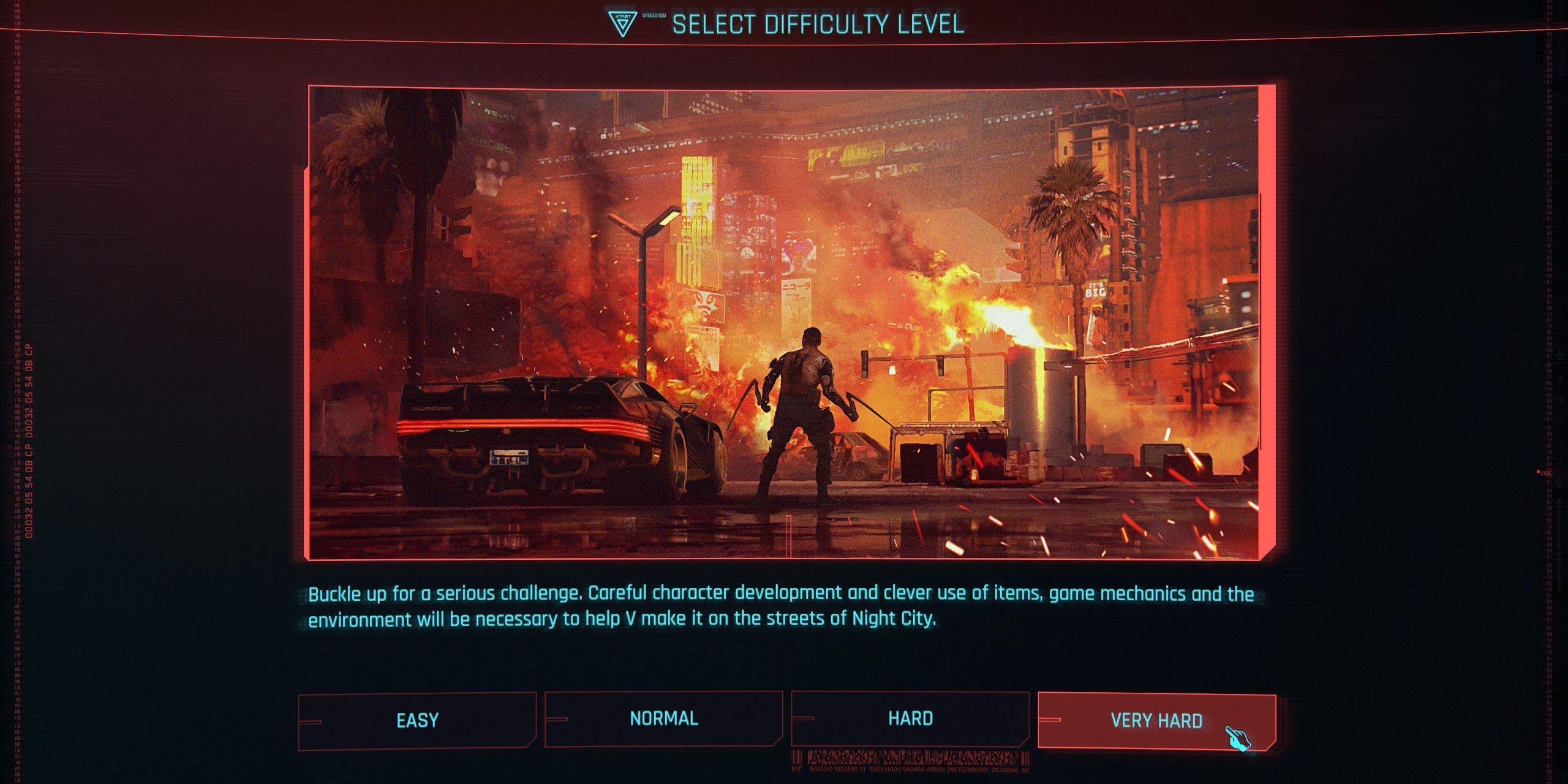 very hard difficulty screen