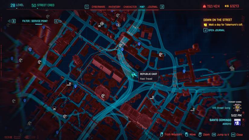 The Republic East fast travel point in Cyberpunk 2077