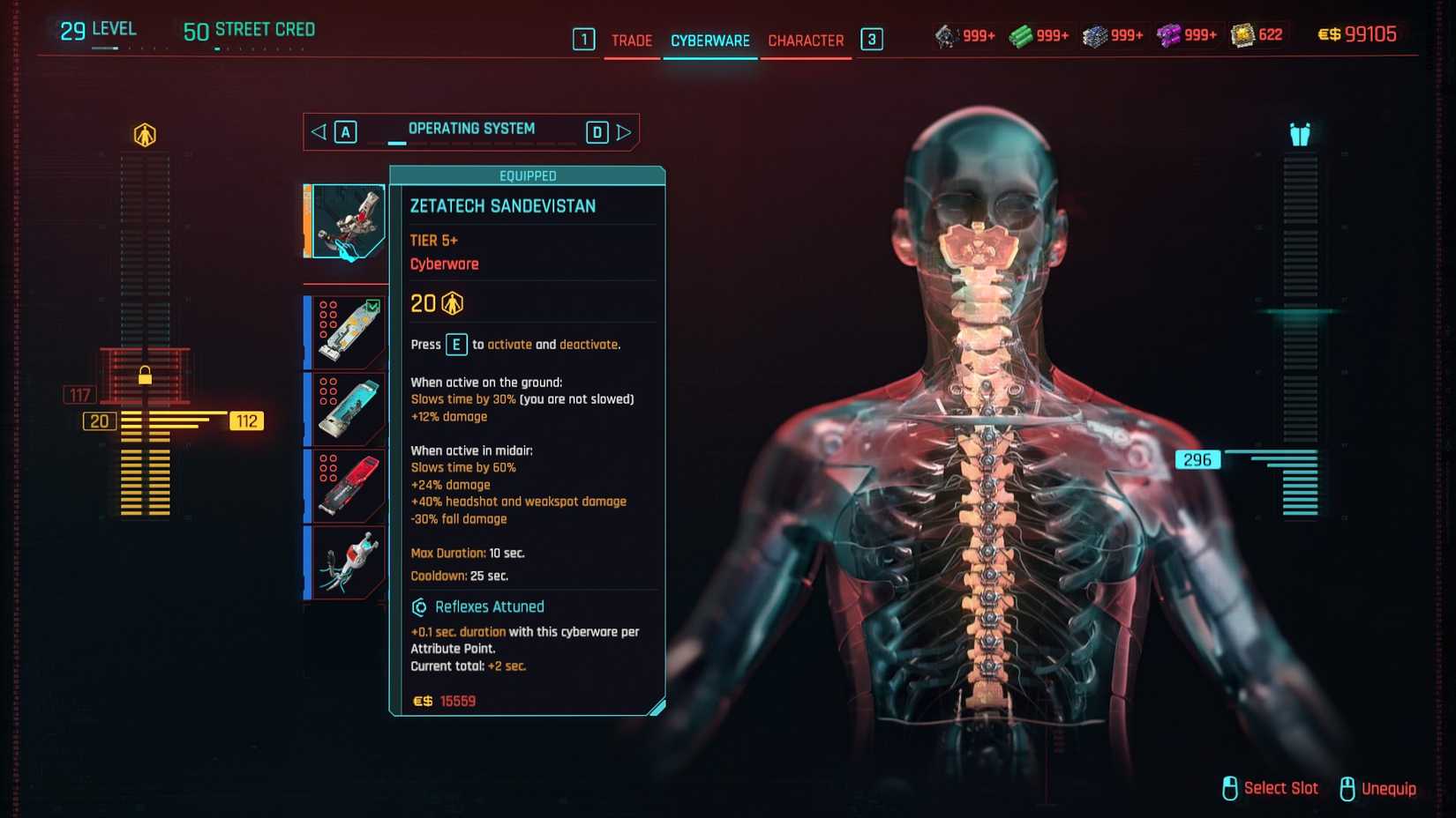 The Zetatech Sandevistan in Cyberpunk 2077's 2.0 update