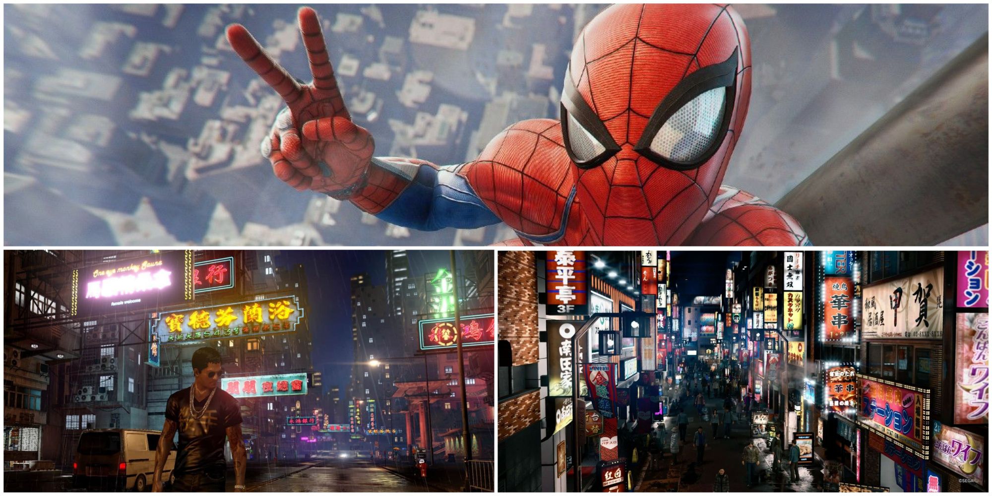 Open-World Virtual Tourism Games- Marvel's Spider-Man Sleeping Dogs Like a Dragon