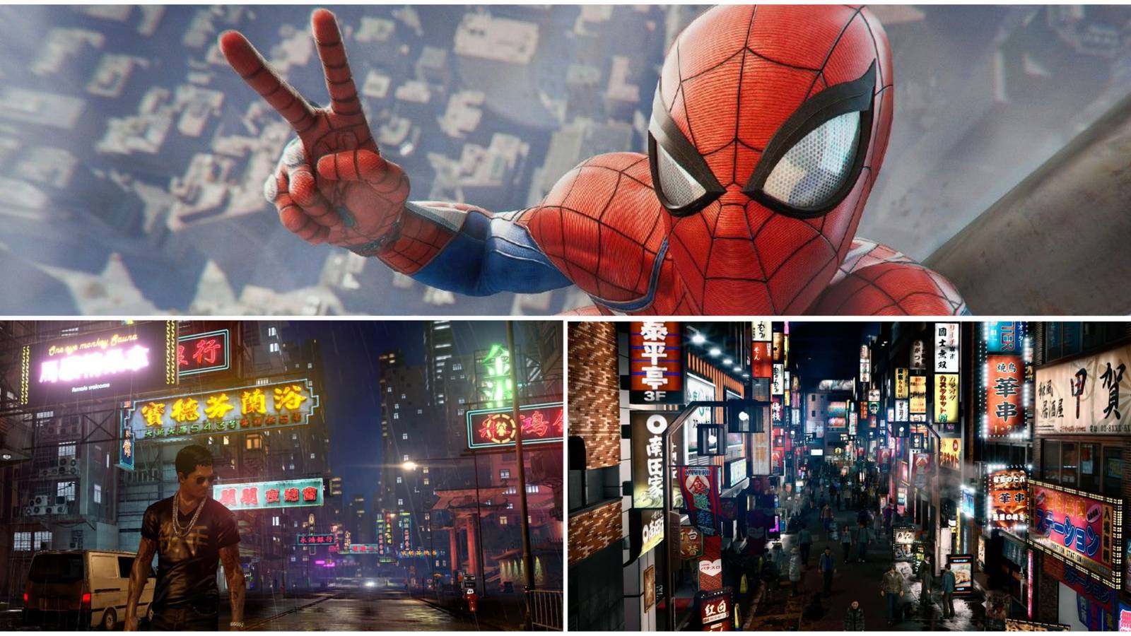 Open-World Virtual Tourism Games- Marvel's Spider-Man Sleeping Dogs Like a Dragon
