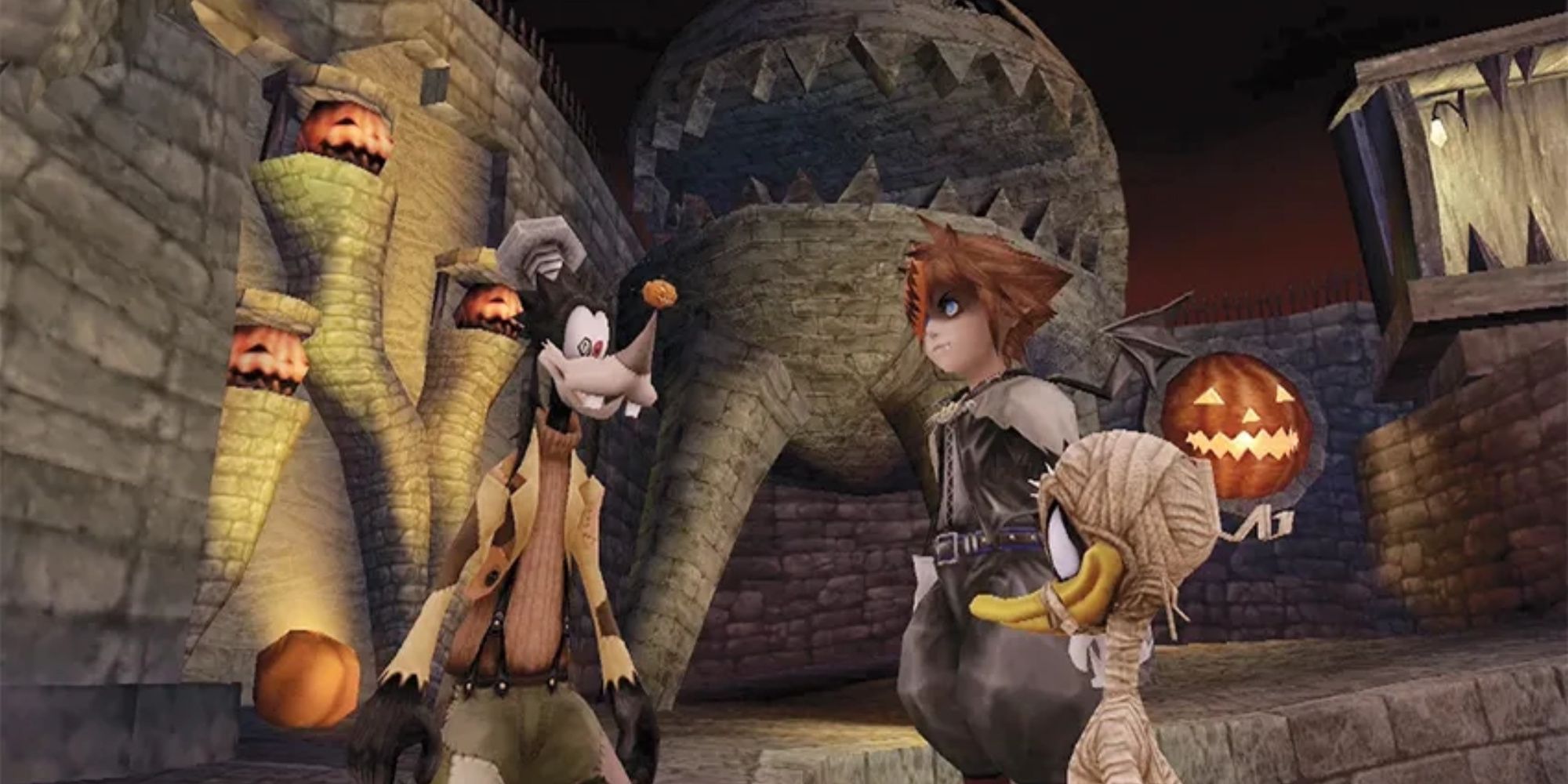 A cutscene featuring characters in Kingdom Hearts