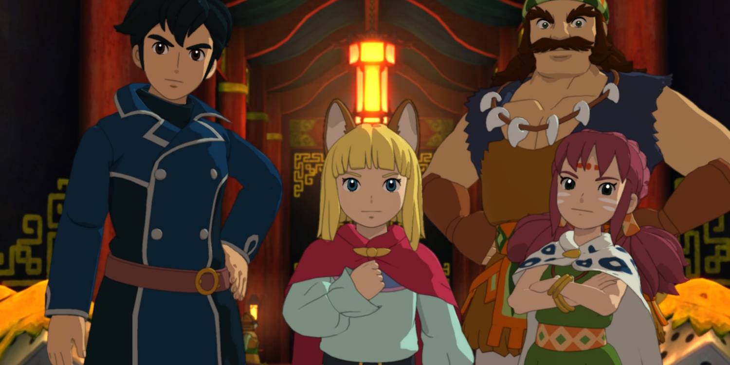 A cutscene featuring characters in Ni no Kuni 2