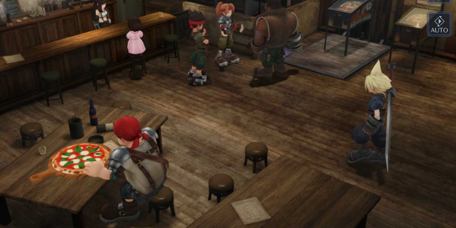 Cutscene menampilkan karakter Final Fantasy 7 di Final Fantasy 7 Ever Crisis