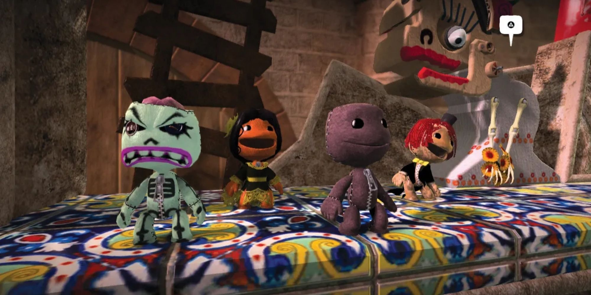 A group of Sackboys in LittleBigPlanet