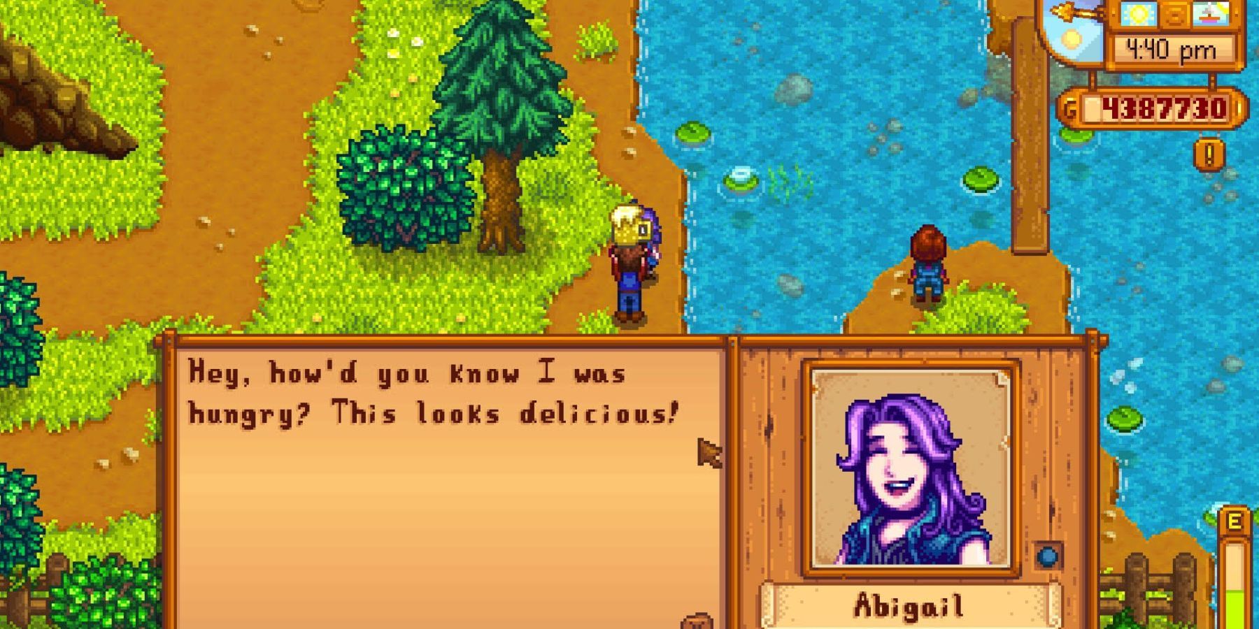 abigails reaction after getting a gift stardew valley