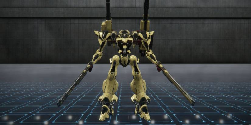 An AC sporting dual Duckett Handguns Armored Core 6