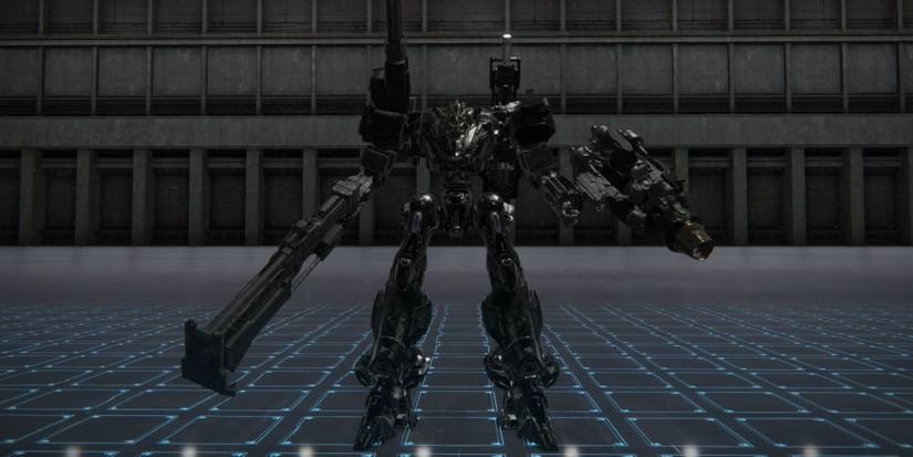 An AC wielding a Laser Lance and Pile Bunker build Armored Core 6