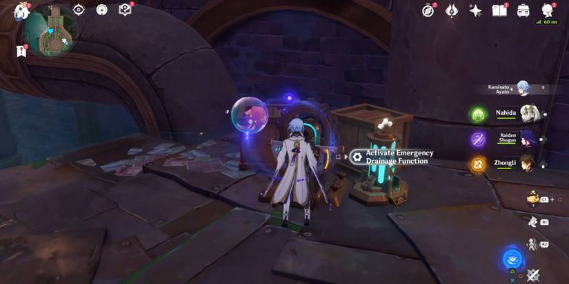 activate the drainage function in genshin impact